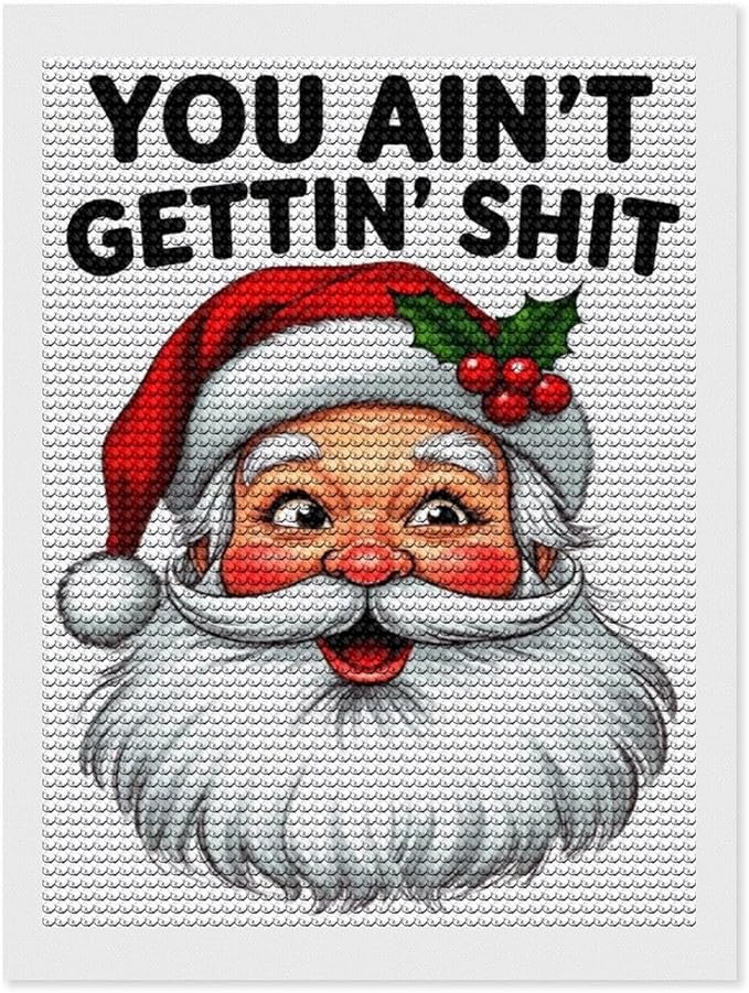 AIVKIEJK Diamond Painting Kits for Adults - Humorous Santa Claus Christmas Painting DIY 5D Full Drill Diamond Dots Paintings with Diamonds Gem Art and Crafts Home Decor 12"x16"