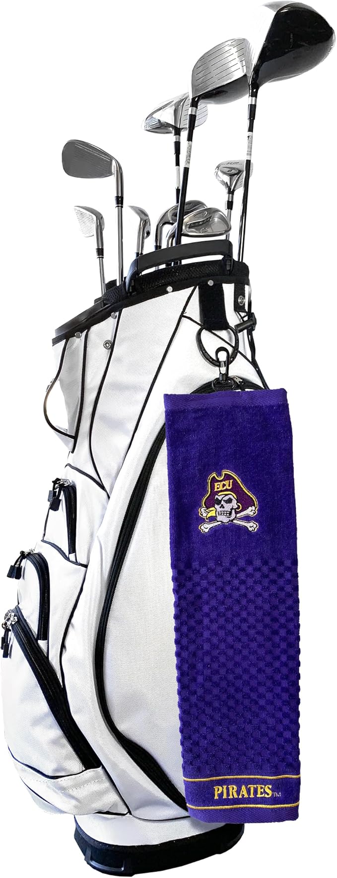 Team Golf NCAA East Carolina Pirates Embroidered Golf Towel Embroidered Golf Towel, Checkered Scrubber Design, Embroidered Logo
