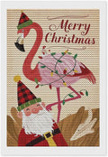 AIVKIEJK Diamond Painting Kits for Adults - Festive Flamingo Christmas Santa Hat Painting DIY 5D Full Drill Diamond Dots Paintings with Diamonds Gem Art and Crafts Home Decor 8"x12"