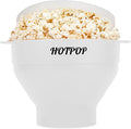 The Original HotPop Silicone Popcorn Maker - Microwave Popcorn Popper - Collapsible Bowl, Heat-Resistant, Easy to Clean, Ideal for Family Movie Nights, 15-Cup Capacity - White