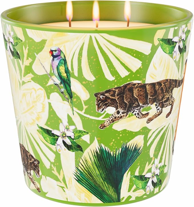 Verbena & Fig Leaf Scented Candle, 30oz Large 3 Wick Soy Candle, 100+ Hours Long Burning, Spa-Quality Aromatherapy for Home & Bathroom, Non-Toxic Luxury Candle Gifts for Housewarming