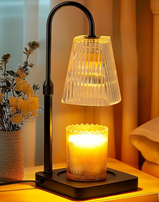 JEKEMORYE Candle Warmer Lamp with Timer - Electric Melter Candles Lamp Dimmable Heater