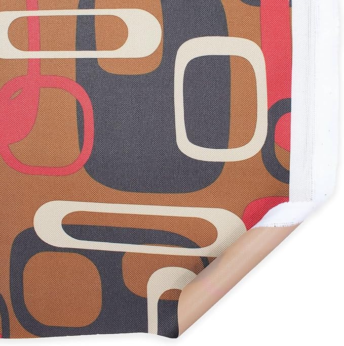 Ottertex Waterproof Printed Outdoor PFAS-Free 600 Denier UV Resistant Canvas Fabric by The Yard - for Sewing Or Upholstering Furniture, Awnings, Accessories, & More (Brown Retro, 1 Yard)