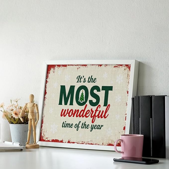 Diamond Painting Kits for Adults - Quote & Christmas Tree Humorous Most Wonderful Time of The Year Painting DIY 5D Full Drill Diamond Dots Paintings with Diamonds Gem Art And Crafts Home Decor 16"x20"