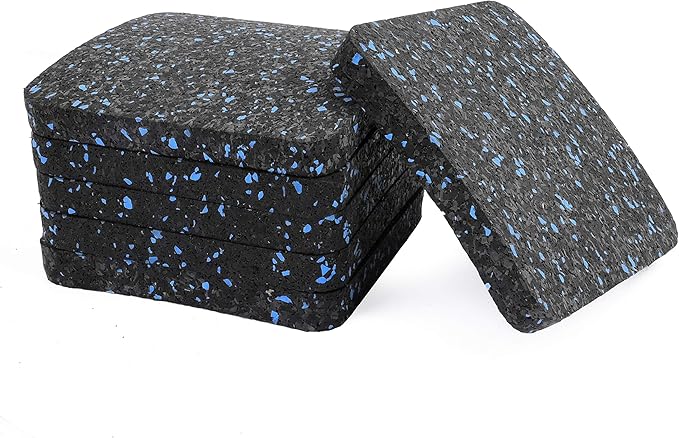 Impresa Rubber Floor Protectors for Walking Pad & Treadmill Pad - 4 x 4 x 0.5 in, 6-Pack - Anti-Vibration & Shock-Absorbing Mats - Workout Mats for Home Gym Equipment