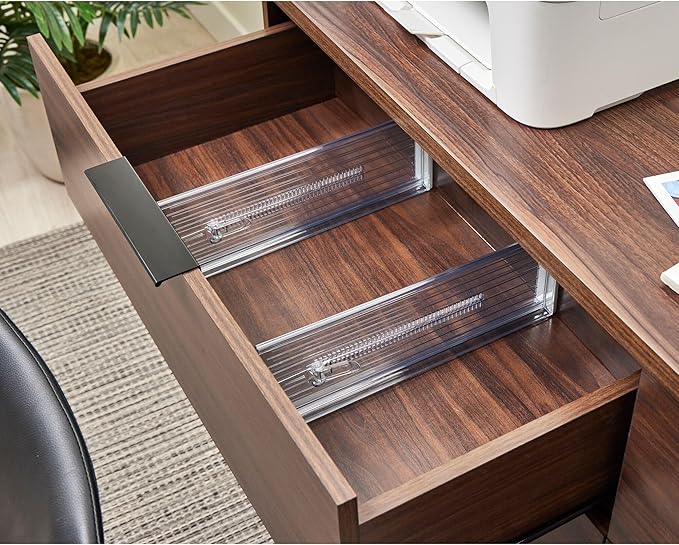 iDesign Plastic Adjustable Deep Drawer Dividers for Kitchen or Dresser Drawers - Set of 4 - Clear