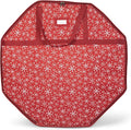 Covermates Keepsakes Deluxe Wreath Storage Bag – Heavy-Duty Polyester with Buckle Strap & Structured Interior – Protective Holiday Organizer with Handles, D-Ring & Label Window, Red Snowflake