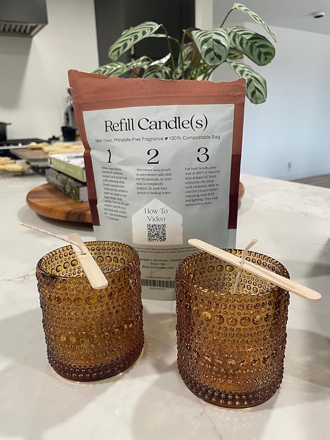 Bluecorn Aromática Pumpkin Spice Scented Candle Refill Kit – Cinnamon, Nutmeg, & Cardamom | Essential Oils | Clean-Burning Coconut Wax | 100% Compostable Pouch | DIY Candle Refill | Made in USA