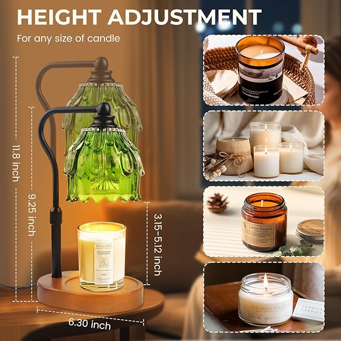 Candle Warmer Lamp with Timer and Wireless Remote Control, Dimmable Candle Warmer for Jar Candles, Height Adjustable Wax Melts Warmer, House Warming Gifts New Home Decor, Gifts for Women Mom