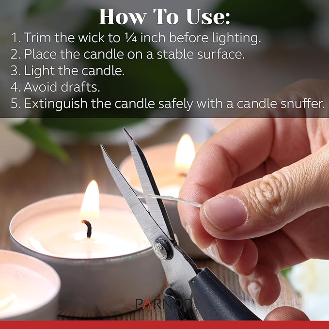 Tea Light Candles in Metal Cups - 8 Hours Clean, Long Burning White Unscented - 250 Votive Candles Bulk for Romantic Dinner, Wedding, Spa & Hotels by PARNOO