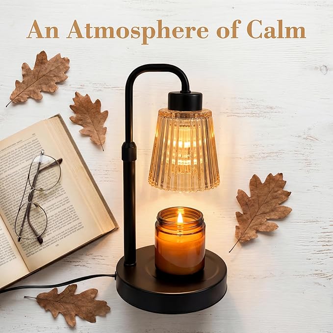 Candle Warmer Lamp Candle Holder for Jar Candles,Height Adjustable Dimmable Wax Melter with Timer,Flameless Candle Wax Warmer Home Decor,Safe Candle Accessory Gift for Mom Women