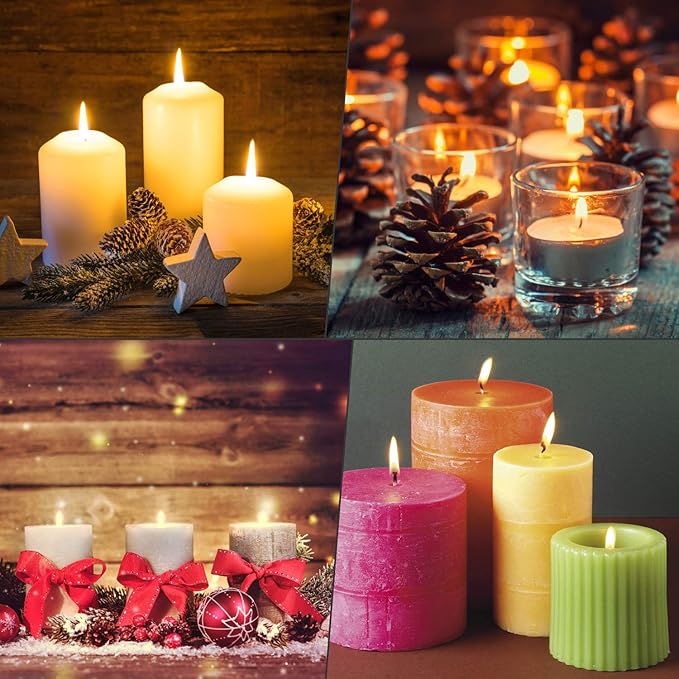 buluker 100Pcs Functional Smokeless Candle Wicks - Pre Waxed Cotton Wick with Metal Sustainer Tabs for Pillar Candle Making and DIY, (100, Thick 6inch)