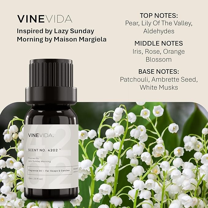 VINEVIDA [10 Ml] Scent NO. 4202 Inspired by Lazy Sunday Morning | Premium Fragrance Oil for Candle Making & Soap Making | Candle Scents for Soy Wax | Scented Oils for Car Freshies & Bath Products