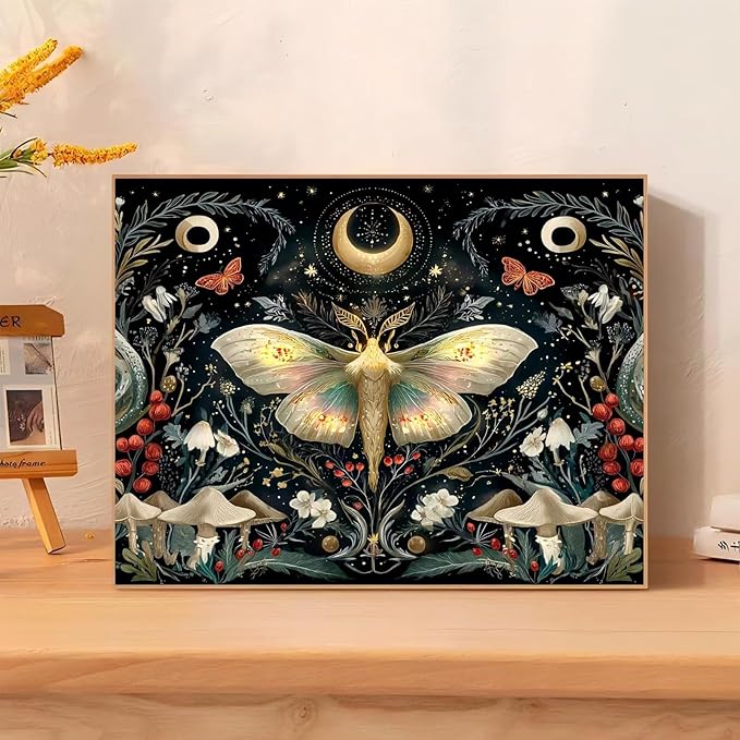 Reivworl Butterfly Diamond Art Kits for Adults, Butterfly Diamond Painting Kits, 5D Gem Art Kit for Gifts and Home Interior Decor 12x16 Inch