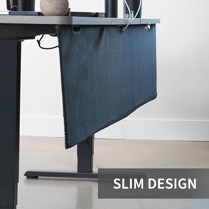 VIVO Black 71 inch Under Desk Privacy and Cable Management Organizer Sleeve, Wire Hider Kit Panel System, DESK-SKIRT-71