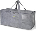 BALEINE Extra Large Storage Tote with Zippers & Carrying Handles, Heavy-Duty Oxford Fabric Moving Bags for Laundry, Space Saving, Storage, Winter Gray