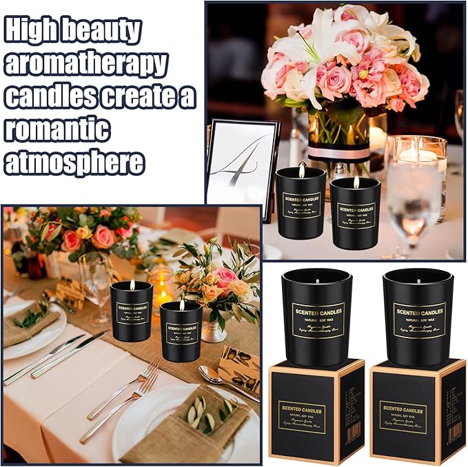 MTLEE 24 Pcs Candles for Home Scented Aromatherapy Jar Candle Gift for Women Bulk 8 Long Lasting Aromatherapy Jar Soy Wax Candle Gift for Christmas Birthday Employee(Classic Style,Fresh Scent)