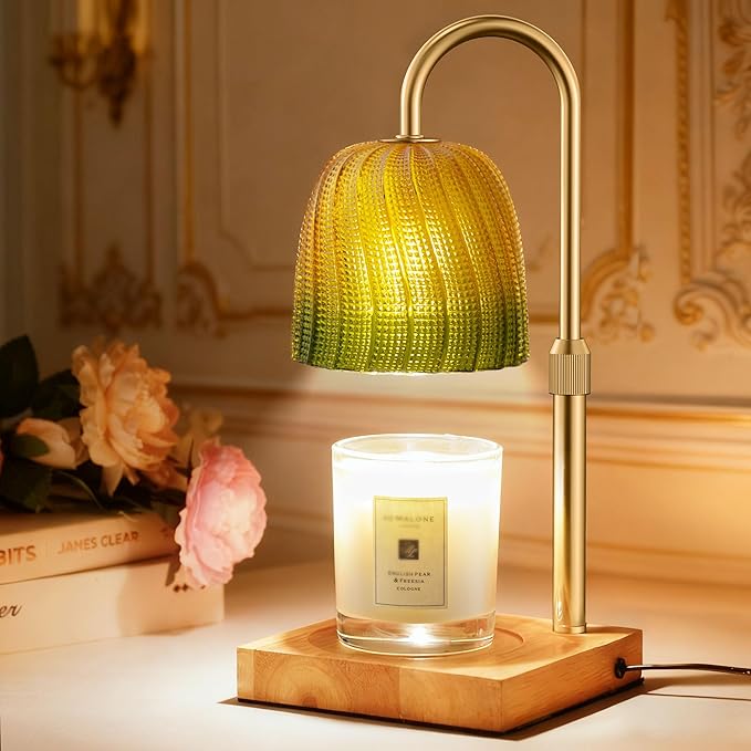 Glocusent Candle Warmer Lamp with Timer Dimmable, Height Adjustable, Christmas Birthday Gifts for Women Mom Sister, Electric Wax Melt Warmer for Jar Candles, House Warming, Room Home Office Decor