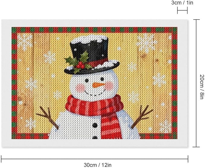 AIVKIEJK Diamond Painting Kits for Adults - Festive Snowman Red Scarf Painting DIY 5D Full Drill Diamond Dots Paintings with Diamonds Gem Art and Crafts Home Decor 8"x12"