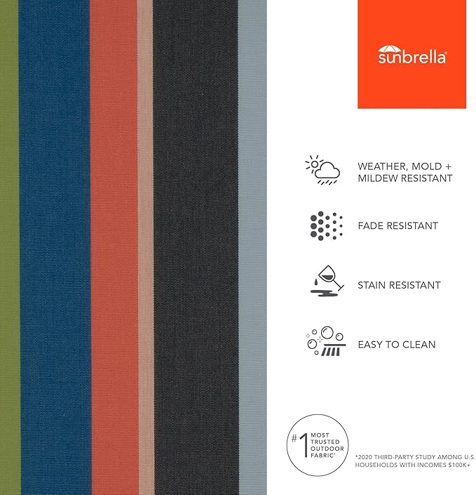 Sunbrella Outdoor Fabric by The Yard | Beaming Fiesta (Striped) | Official Sunbrella Seller | Indoor or Outdoor Upholstery Fabric for Chairs, Cushions, Drapery, Pillows, Furniture