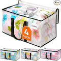 HomeHacks Clear Moving Bags Heavy Duty 4 Pack, Storage Bags with Zipper, Extra Thick Handles & Waterproof Packing Boxes for Moving, Camping, Home Organization 125L/33Gal (28.7"x16.5"x16.1")