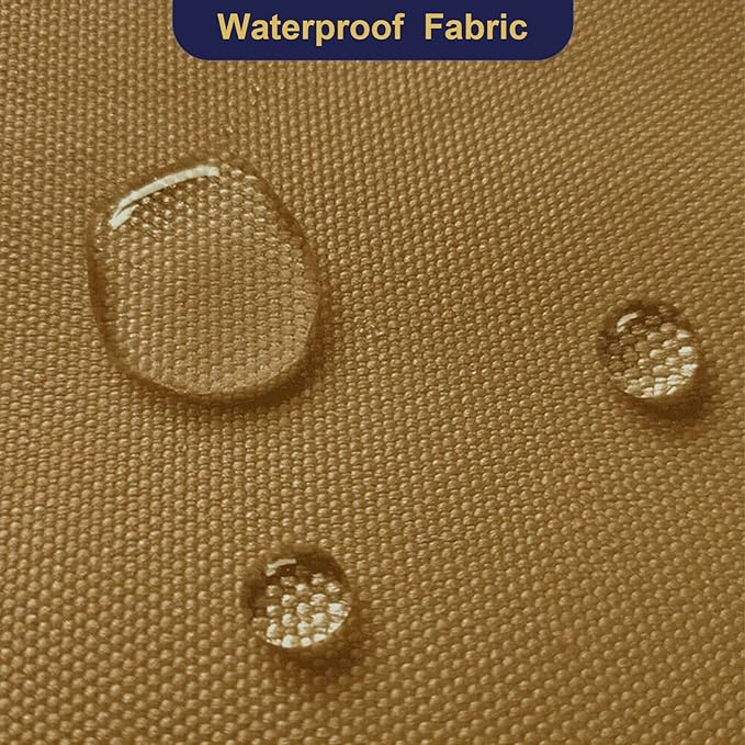 Foreate Waterproof Canvas Fabric by The Yard 600D Upholstery Fabric for Chairs 58" Wide Indoor Outdoor Water Resistant Canvas Polyester Material Sewing DIY Cloth, 5 Yards Light Brown