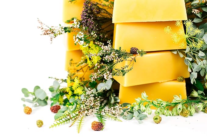 The Beeswax Co Pure Texas Beeswax Block - Ultra Clean - Naturally Filtered & Honey Scented - Premium Food Grade Yellow Bees Wax for Candles, Butcher Blocks, Etc - Organic Bee Wax Bars - 5lb