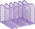 Simple Trending Mesh Desktop File Sorter Organizer, 5-Section Bookshelf for Desk Home Office, Purple