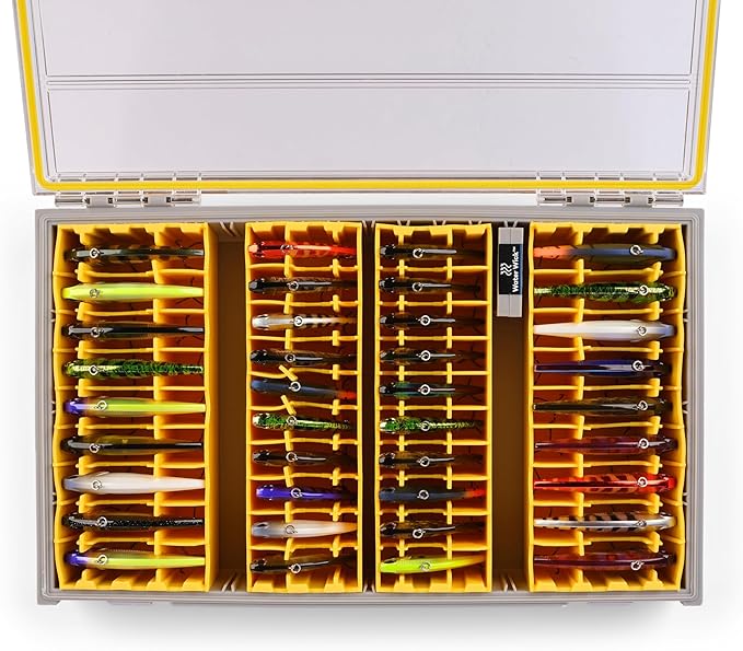 Plano Edge 3700 Lipless Box, Stores 40 Fishing Baits, with Rust-Preventive Rustrictor, Dri-Loc Watertight Seal, WaterWick, Transparent DuraView Lid, Stackable Storage for Crankbaits and More
