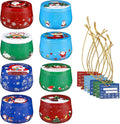 Christmas Cookie Tins for Gift Giving, 8PCS Christmas Tins Can with Lids, Holiday Cookie Containers Candle Jars with 8PCS Tags for Candy Spices Tea DIY Baking Candles Party Favors Storage