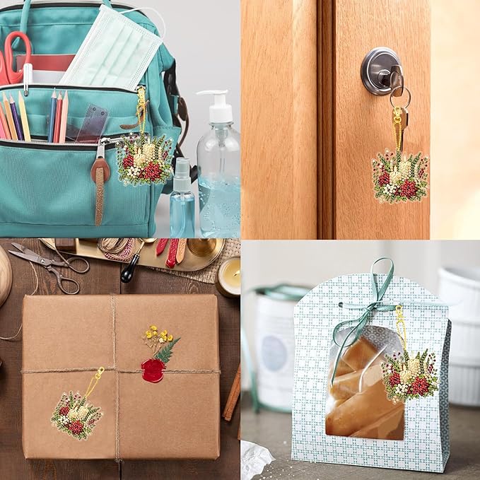 Masendp Candle Diamond Art DIY Hanging Decoration Kit, Suitable for Adult Beginners, Special Shape Diamond Art kit for Christmas, Crystal Diamond gem Art for Home Garden wall Decoration.