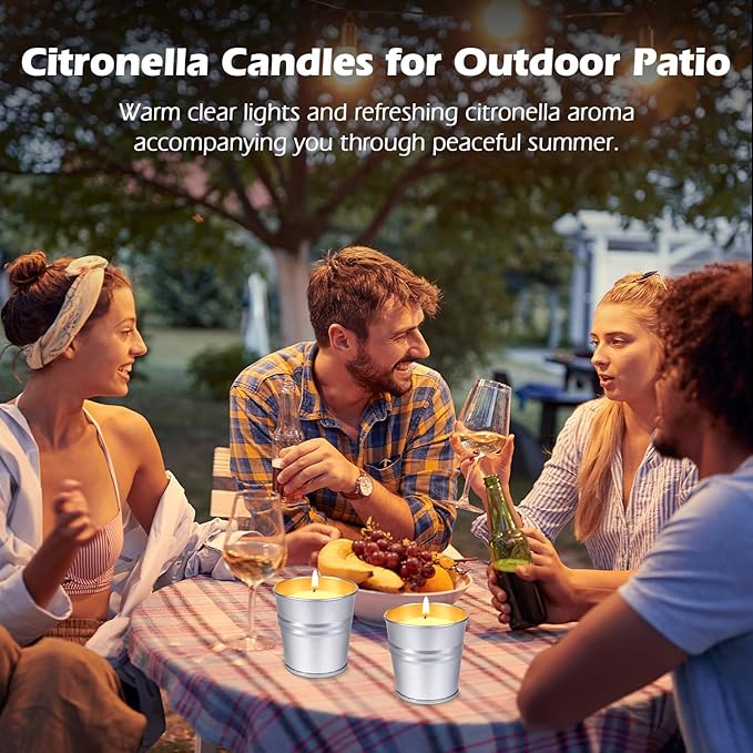 Citronella Candles Outdoor Indoor, 12 Pack Citronella Candles for Patio, Summer Outdoor Candle Bulk for Home Garden Yard Camping Outside Decorative, 2.2oz Small Candle Set