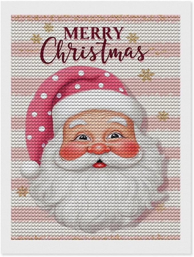 AIVKIEJK Diamond Painting Kits for Adults - Merry Christmas Santa Painting DIY 5D Full Drill Diamond Dots Paintings with Diamonds Gem Art and Crafts Home Decor 12"x16"