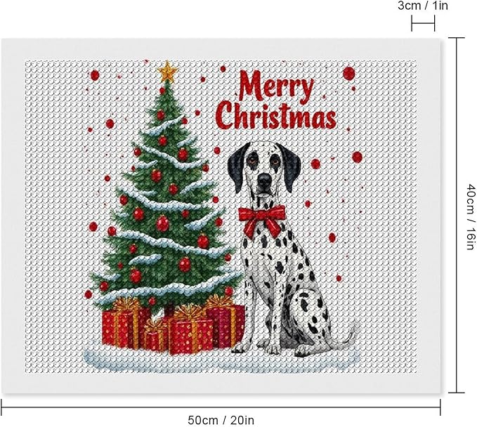 AIVKIEJK Diamond Painting Kits for Adults - Christmas Joyful Canine Holiday Painting DIY 5D Full Drill Diamond Dots Paintings with Diamonds Gem Art and Crafts Home Decor 16"x20"