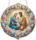Bowetile Nativity Sence Diamond Art Hanging Kits for Adults, Christmas Diamond Art Suncatchers, 5D Special Shape Diamond Painting Pendant Window Ornament Christmas Gifts for Home Door Wall Decor