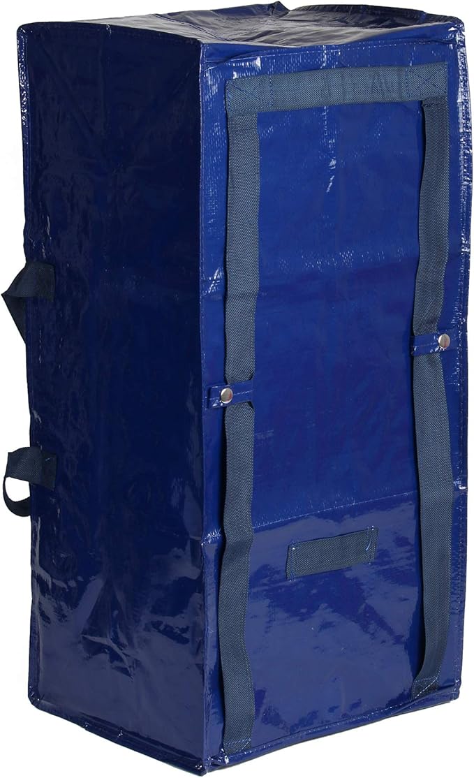 Earthwise Heavy Duty X-Large Moving Bags W/Backpack Straps Strong Handles & Zippers, Storage Totes For Space Saving, Fold Flat, Alternative to Moving Box (Blue - Set of 4)