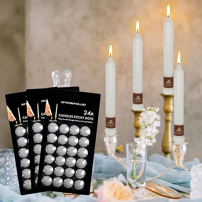 Candle Sticky Dots-White Candle Accessories- 72 Dots