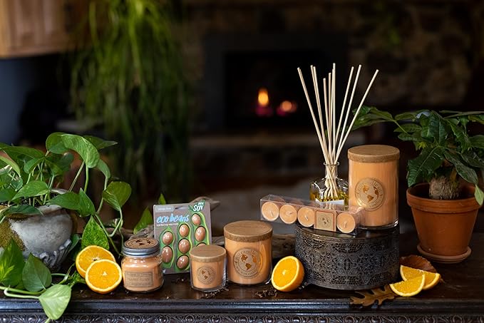 ECO CANDLE CO. Recycled Candle, Orange Clove, 8 oz. - Scents of Oranges Pierced with Spicy Cloves - 100% Soy Wax, No Lead, Kraft Paper Label & Lid, Hand Poured, Phthalate Free