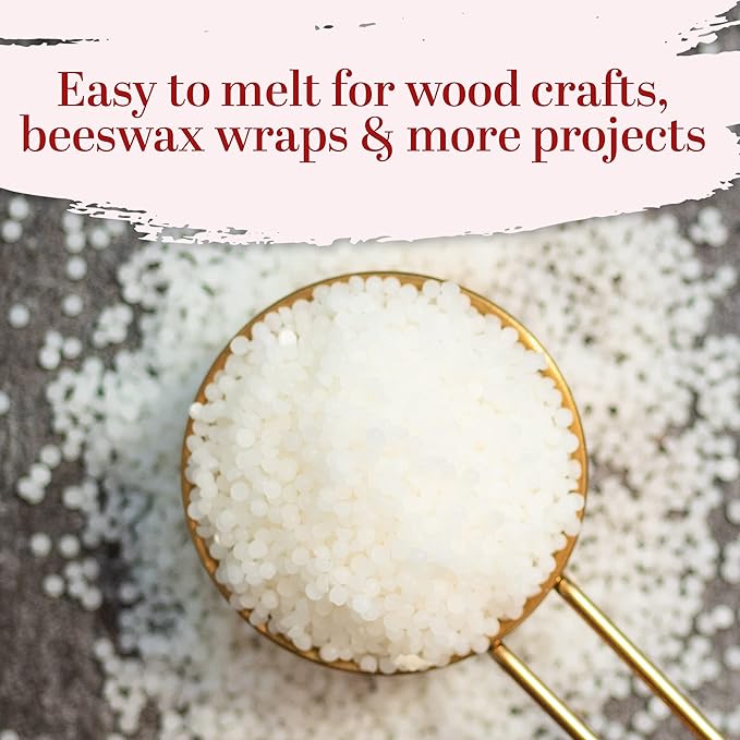 White Beeswax Pellets for Skin and Candle Making | Skin and Hair Beeswax for DIY | Moisturize and Protect Skin and Hair | Easy to Measure and Melt Beeswax Pastilles | 1 LB (16 oz)