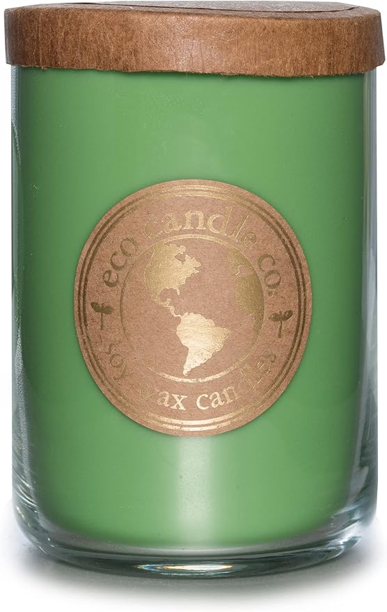 ECO CANDLE CO. Recycled Candle, Caramel Apple, 26 oz. Double Wick - Scents of Granny Smith Apples and Creamy Caramel - 100% Soy Wax, No Lead, Kraft Paper Label & Lid, Hand Poured, Phthalate Free