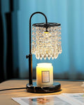 Candle Warmer Lamp with Timer Dimmer and 3 Bulbs, Candle Lamp Warmer with Marble Base for Adjustable Height, Crystal Candle Lamp for Jar Candles, House Warming Gifts Home Room Decor, Black