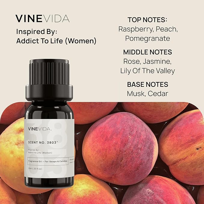 VINEVIDA [0.33 Oz] Scent No. 3803 Inspired by Addict to Life (Women); Fragrance Oil for Candle Making and Soap Making - Premium Candle Scents for Soy Candles