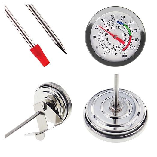 Candle Thermometer for Candle Making - DIY Wax Candle Making Supplies - Ideal Candle Making Thermometer with Clip and 175mm Stainless Steel Probe