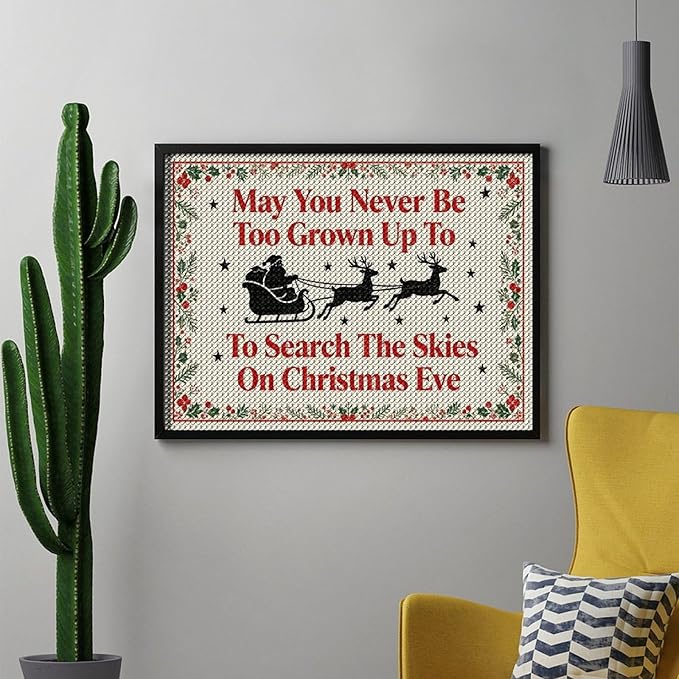 AIVKIEJK Diamond Painting Kits for Adults - Christmas May You Never Grow Too Big Painting DIY 5D Full Drill Diamond Dots Paintings with Diamonds Gem Art and Crafts Home Decor 12"x16"