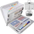 Andyer Accordion File Organizer with Lock, Fireproof Expanding File Folder with Tabs, 13 Pockets Important Document Organizer with Handle, Portable Paperwork Business Organizer, Letter/A4-Size(Silver)