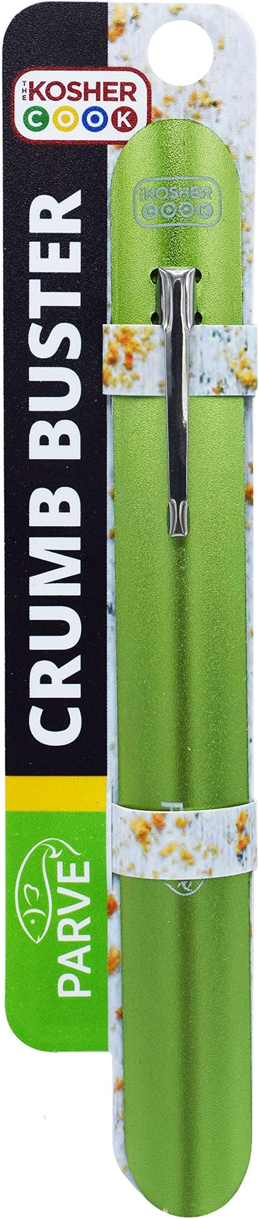 Parve Green Crumb Buster - Quick and Efficient Metal Crumb Remover - Dust of Tables and Countertops for Quick Cleaning - Color Coded Kitchen Tools by The Kosher Cook