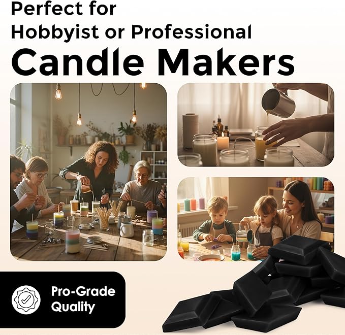 Black Candle Dye - Made in The USA - Premium Colorants - Highly Concentrated - Popular Colors for Paraffin or Soy Wax - Great for Professionals or Hobbyist - 50 Dye Chips