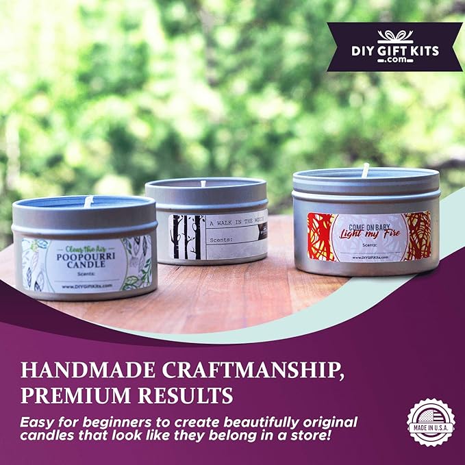 DIY Gift Kits 49-Piece Soy Candle Making Kit | Makes 14 Candles | 3 Pure Essential Oils, Soy Wax, Pouring Pot & More | DIY Starter Kit | Scented Candles Making Supplies | Great Gift for Men & Women