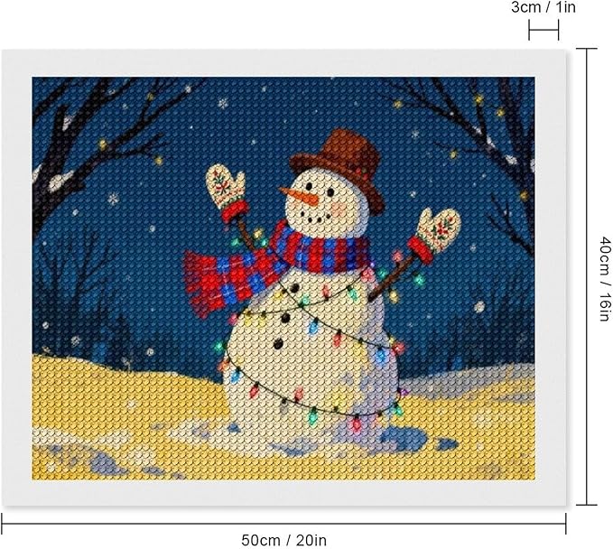 AIVKIEJK Diamond Painting Kits for Adults - Christmas Winter Snowman & Twinkling Painting DIY 5D Full Drill Diamond Dots Paintings with Diamonds Gem Art and Crafts Home Decor 16"x20"