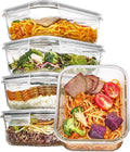 Vtopmart 35+22+63oz Glass Food Storage Containers with Lids, Airtight Reusable Meal Prep Lunch Container Set, Safe for Oven, Microwave, Freezer, and Dishwasher